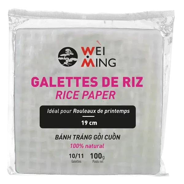 3275760002046 GALETTES DE RIZ CARREE 19CM WEI MING 100G PCB 30 V2