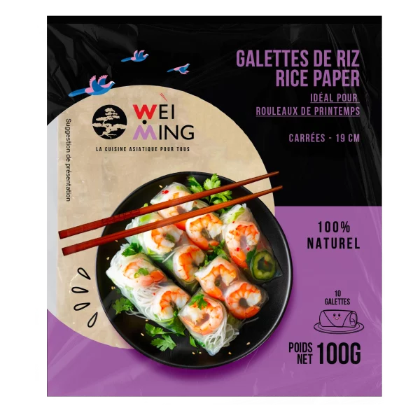 Galettes de riz carrées 19cm