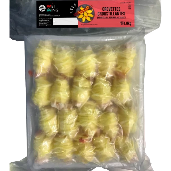 Crevettes croustillantes enrobées de pommes de terre