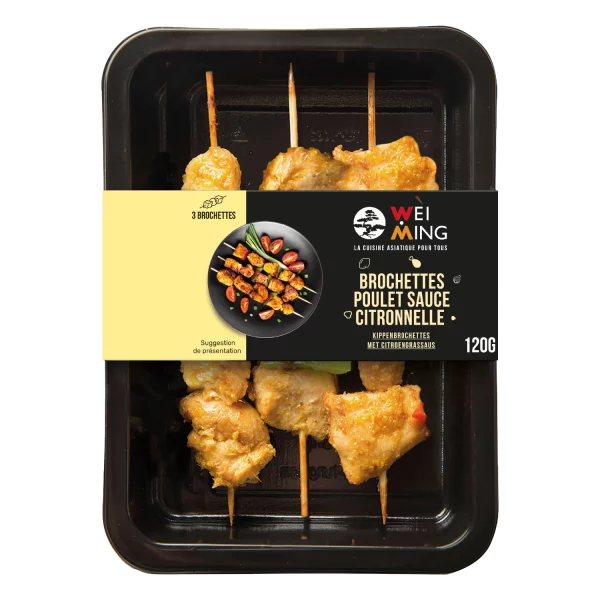 Brochettes poulet sauce citronnelle